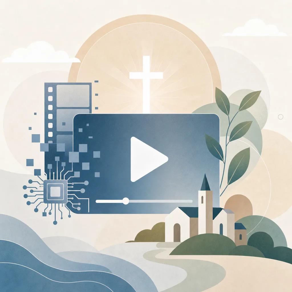 Illustration related to ai video content for faith-based organizations