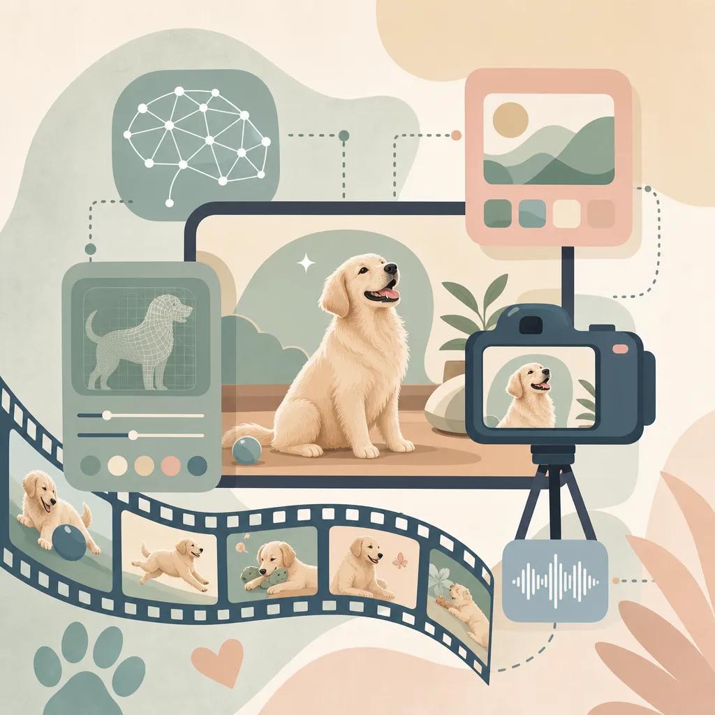 Illustration related to ai video content for pet influencers