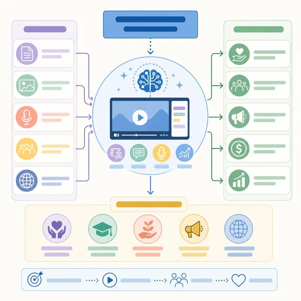 Diagram explaining ai video solutions for non-profit organizations