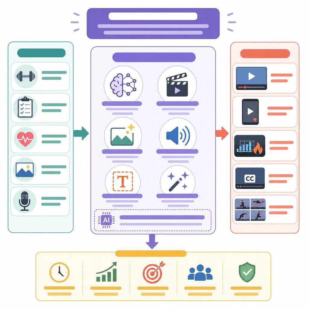 Diagram explaining ai video tools for fitness content