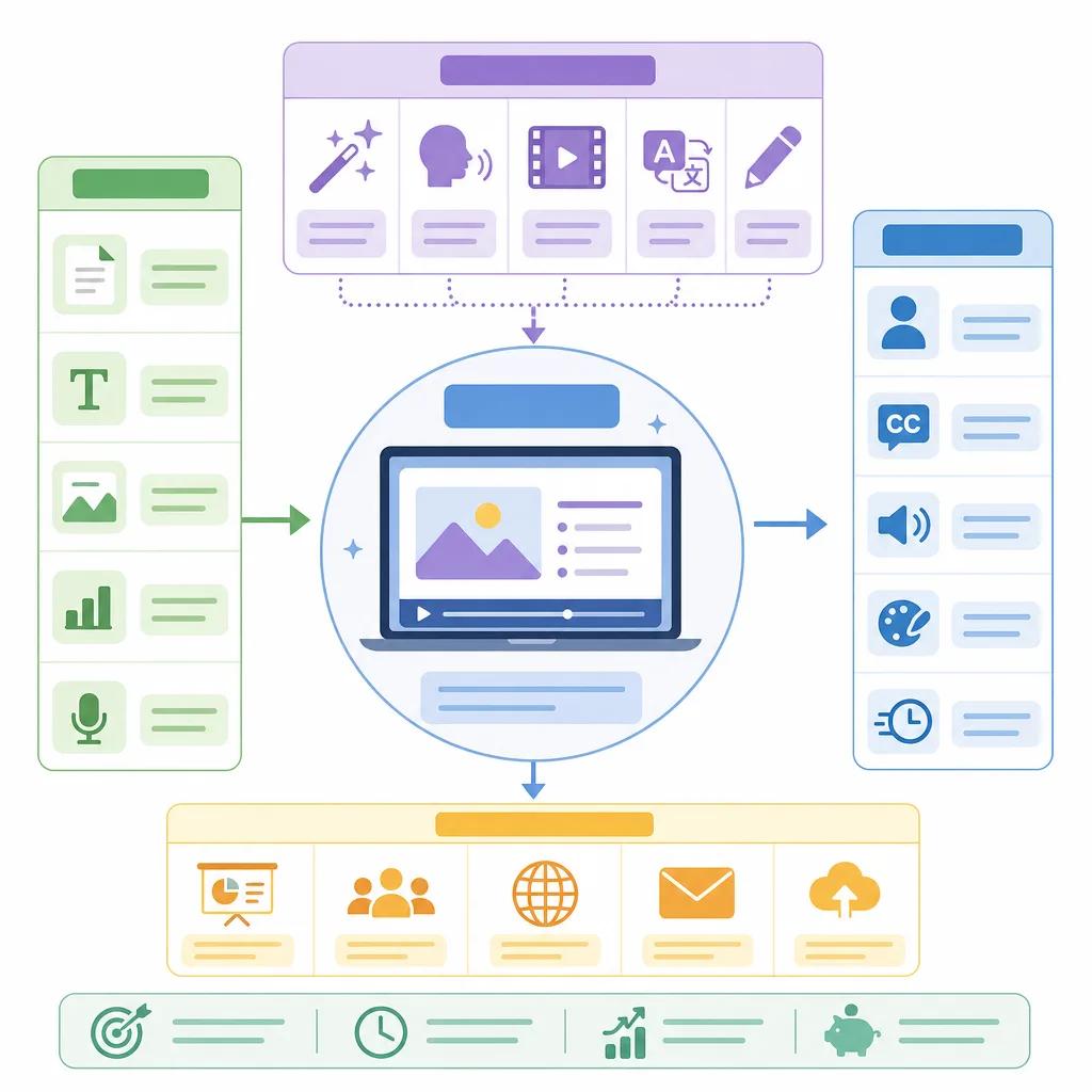 Diagram explaining ai video tools for professional presentations