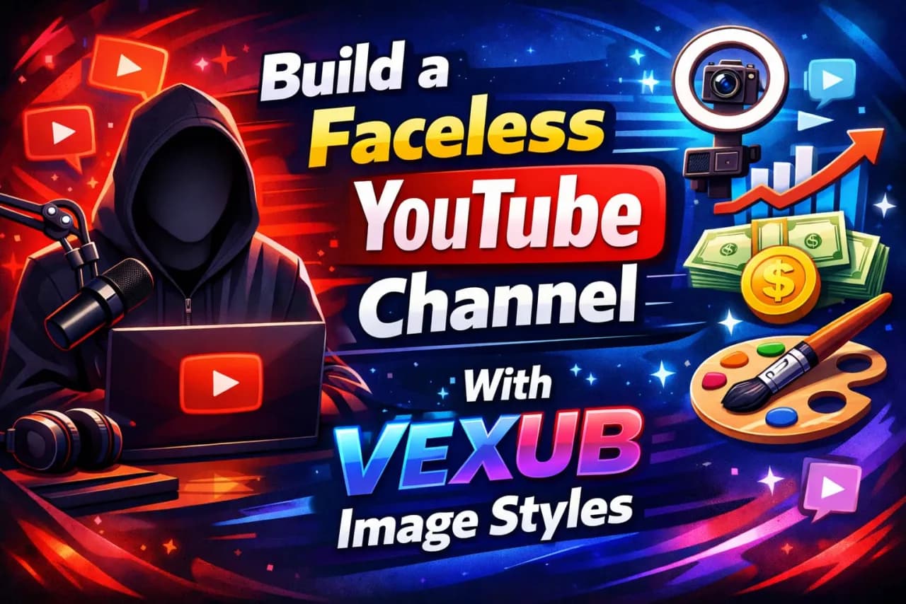 Build a faceless YouTube channel with Vexub image styles