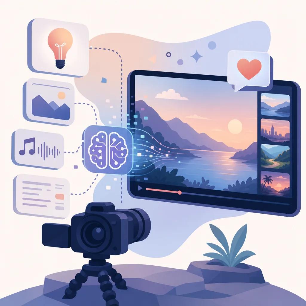 Illustration related to creating engaging vlogs with ai video tools