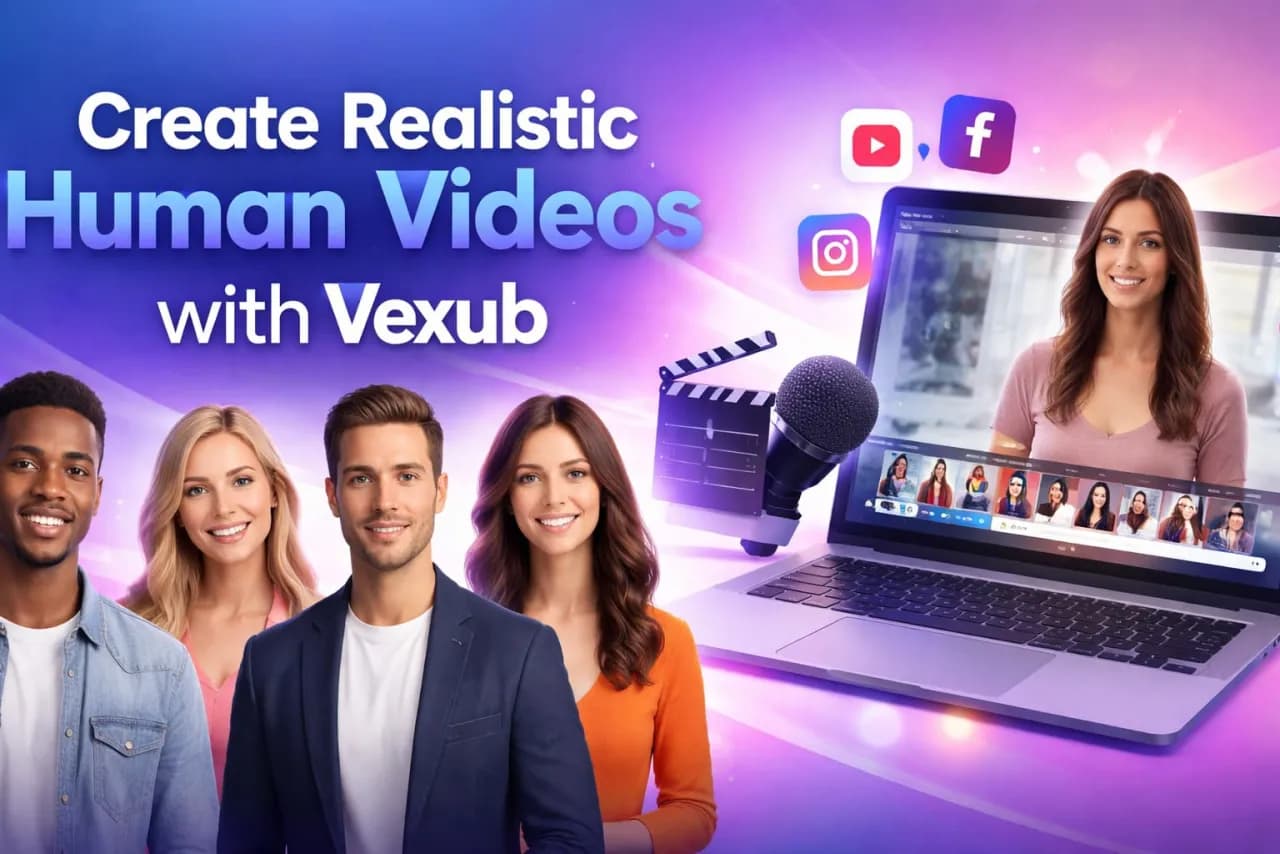 Bring your ideas to life with human videos using Vexub