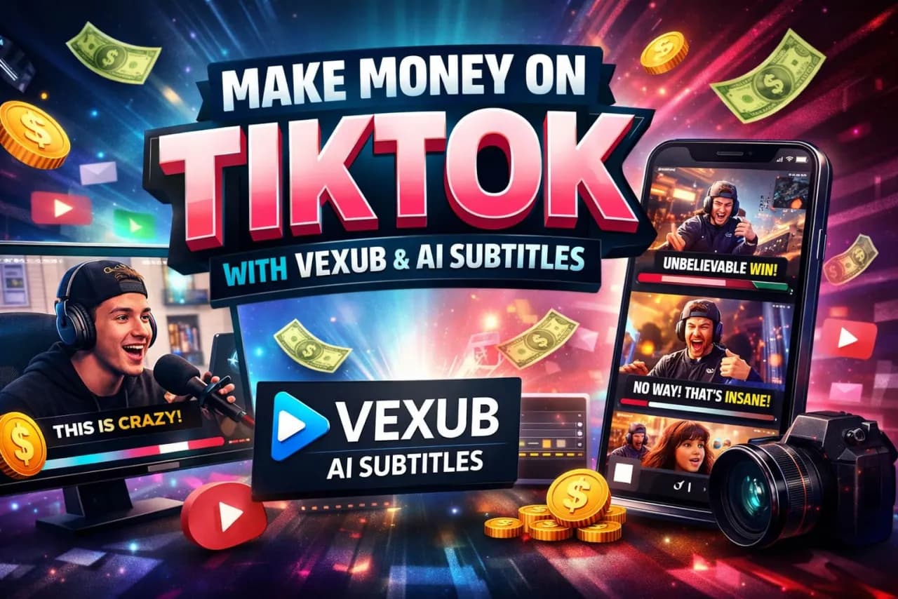 How to make money on TikTok with Vexub using AI subtitles