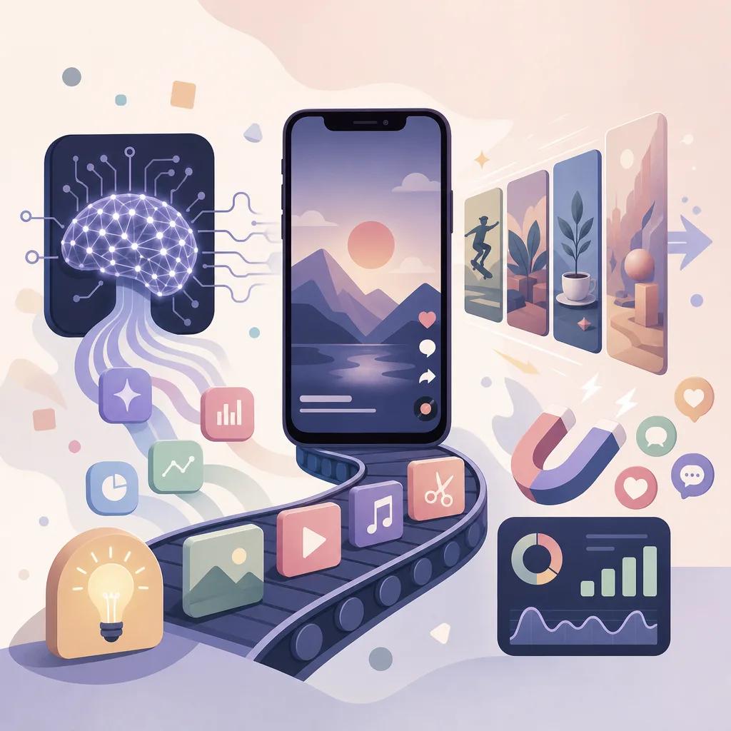 Illustration related to tiktok content creation strategies with ai