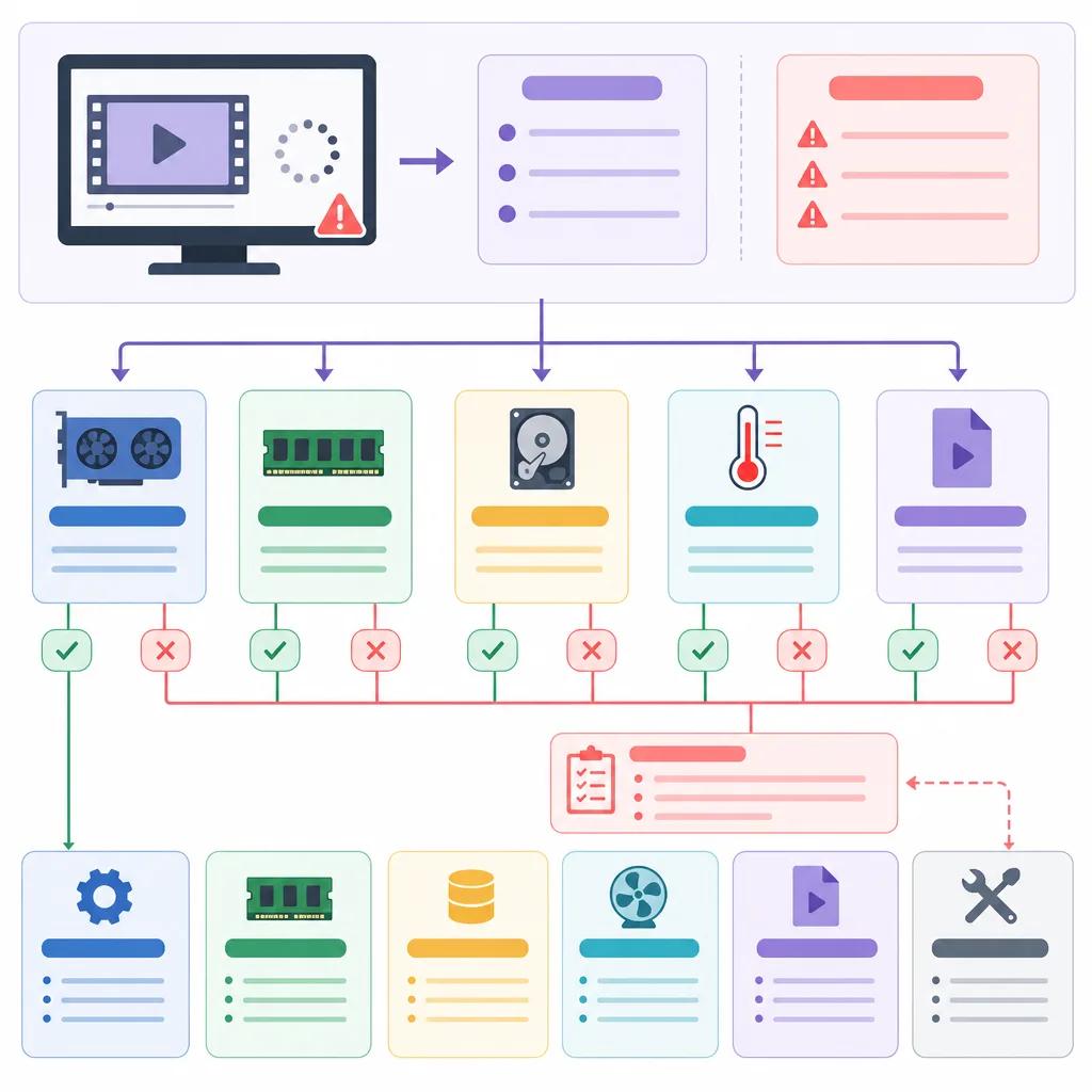 Diagram explaining troubleshoot ai video rendering issues