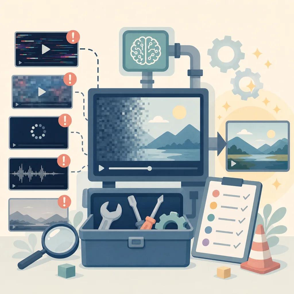 Illustration related to troubleshooting common ai video creation errors