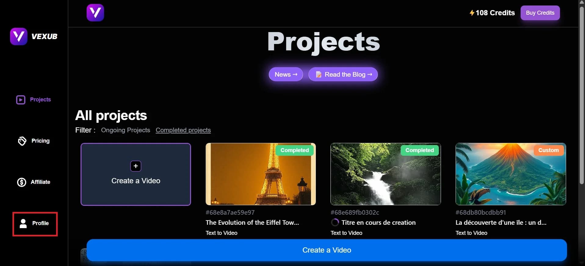 User-friendly navigation within the Vexub support interface