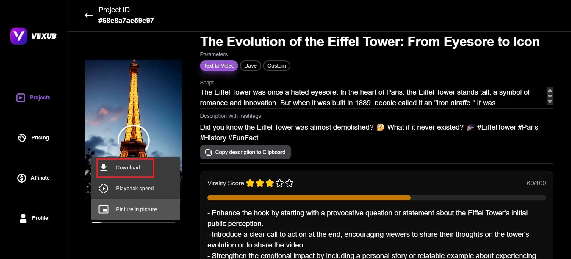 Showcasing diverse custom styles available on Vexub