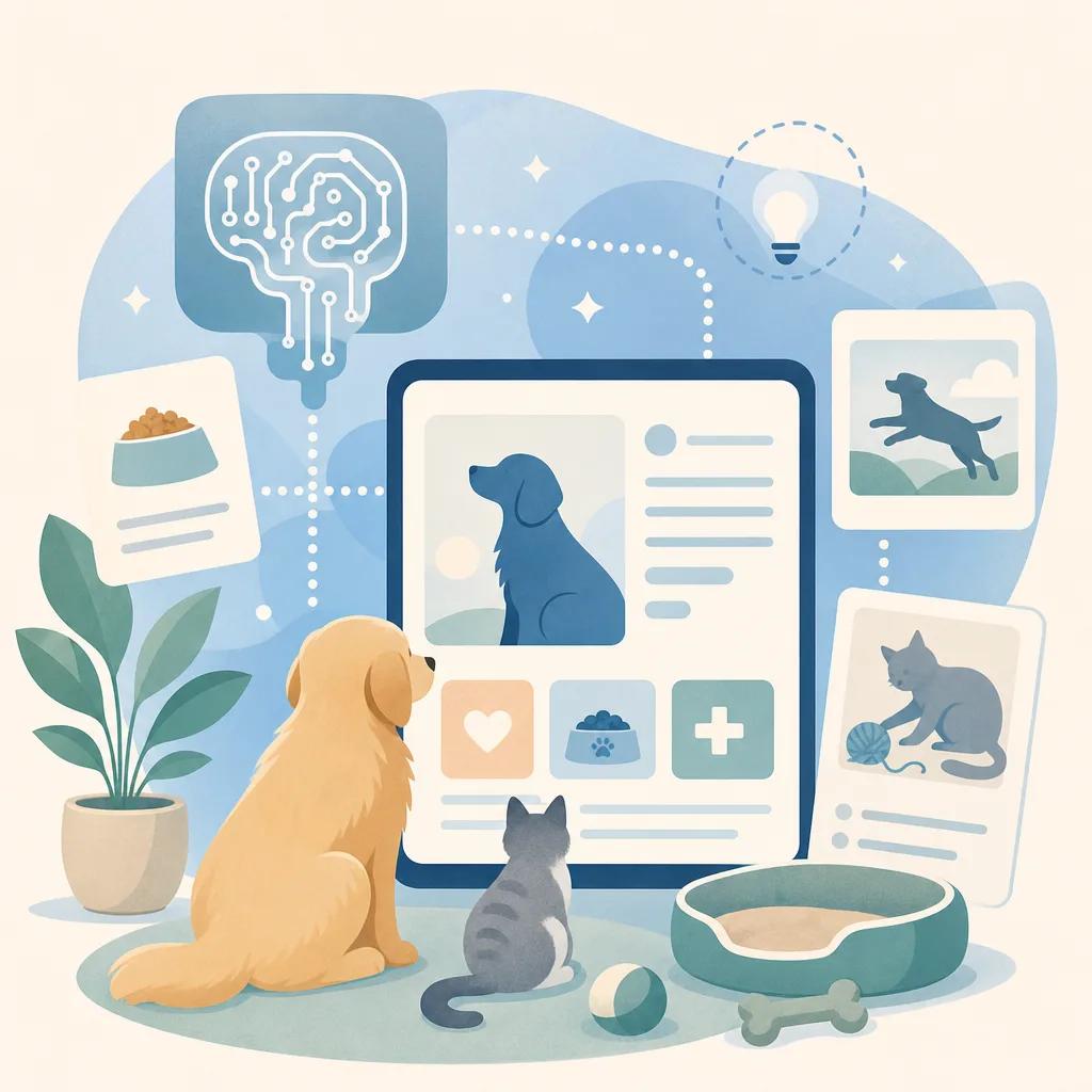 Illustration related to ai content creation for pet care