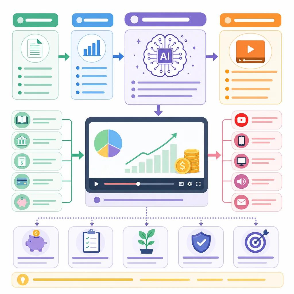 Diagram explaining ai video content for personal finance