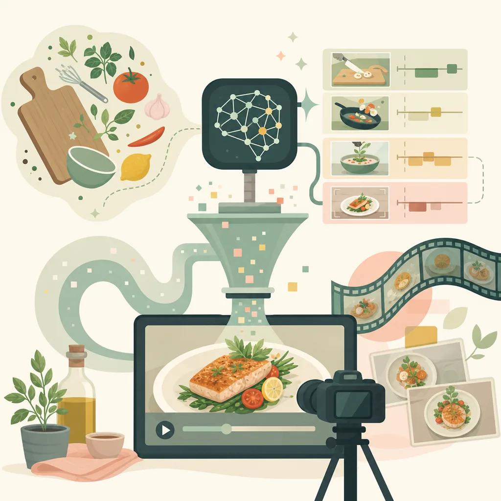 Illustration related to ai video creation for culinary content