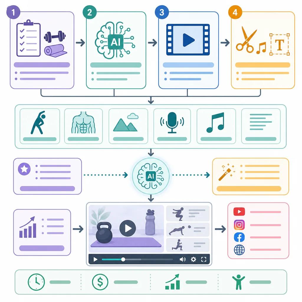 Diagram explaining ai video creation for fitness tutorials