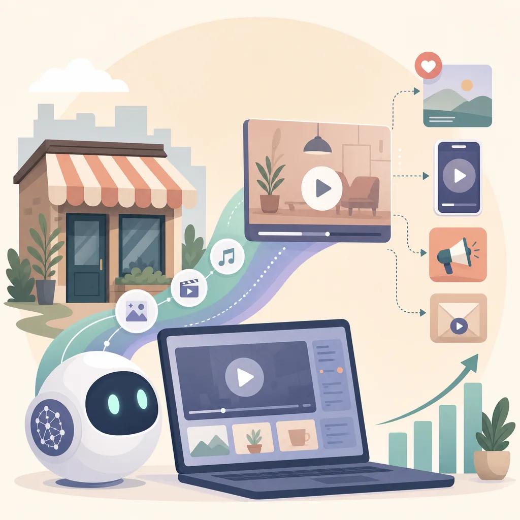 Illustration related to ai video marketing for small businesses