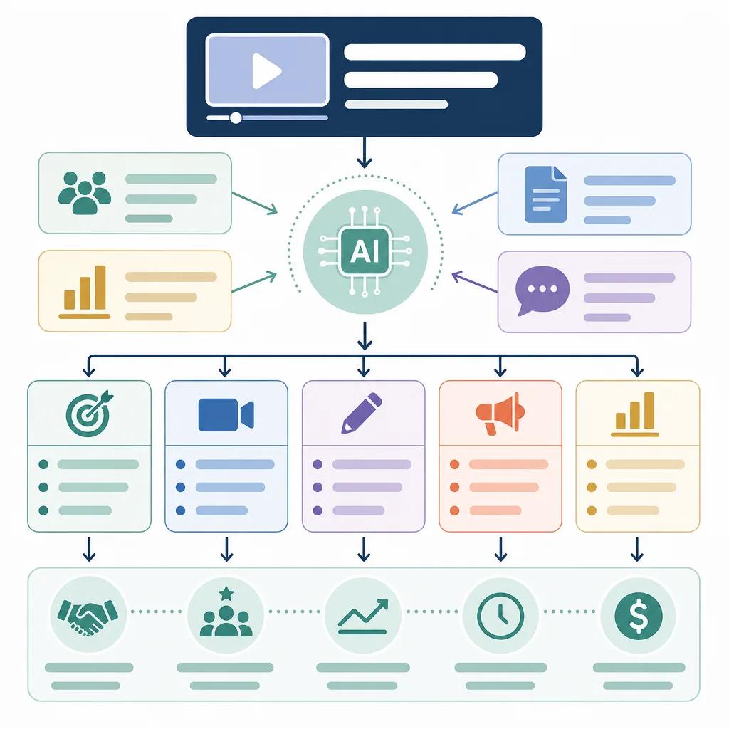 Diagram explaining ai video strategies for financial advisors