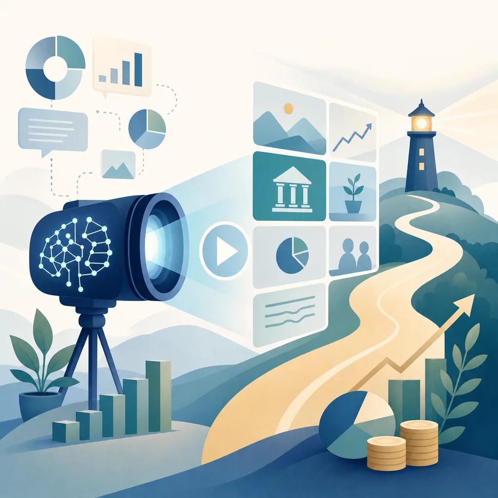 Illustration related to ai video strategies for financial advisors