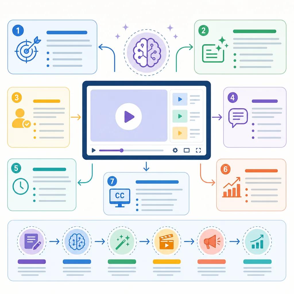 Diagram explaining ai video tips for e-learning