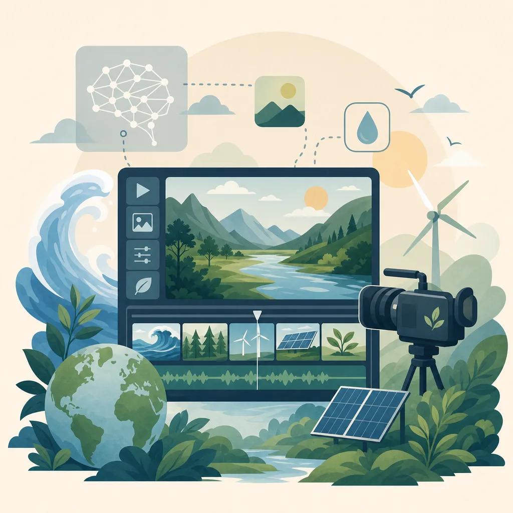 Illustration related to ai video tools for environmental content