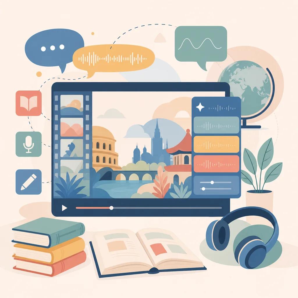 Illustration related to ai video tools for language education