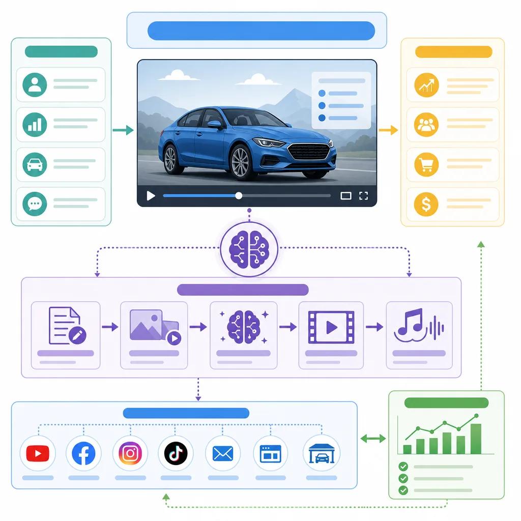 Diagram explaining automotive marketing with ai video