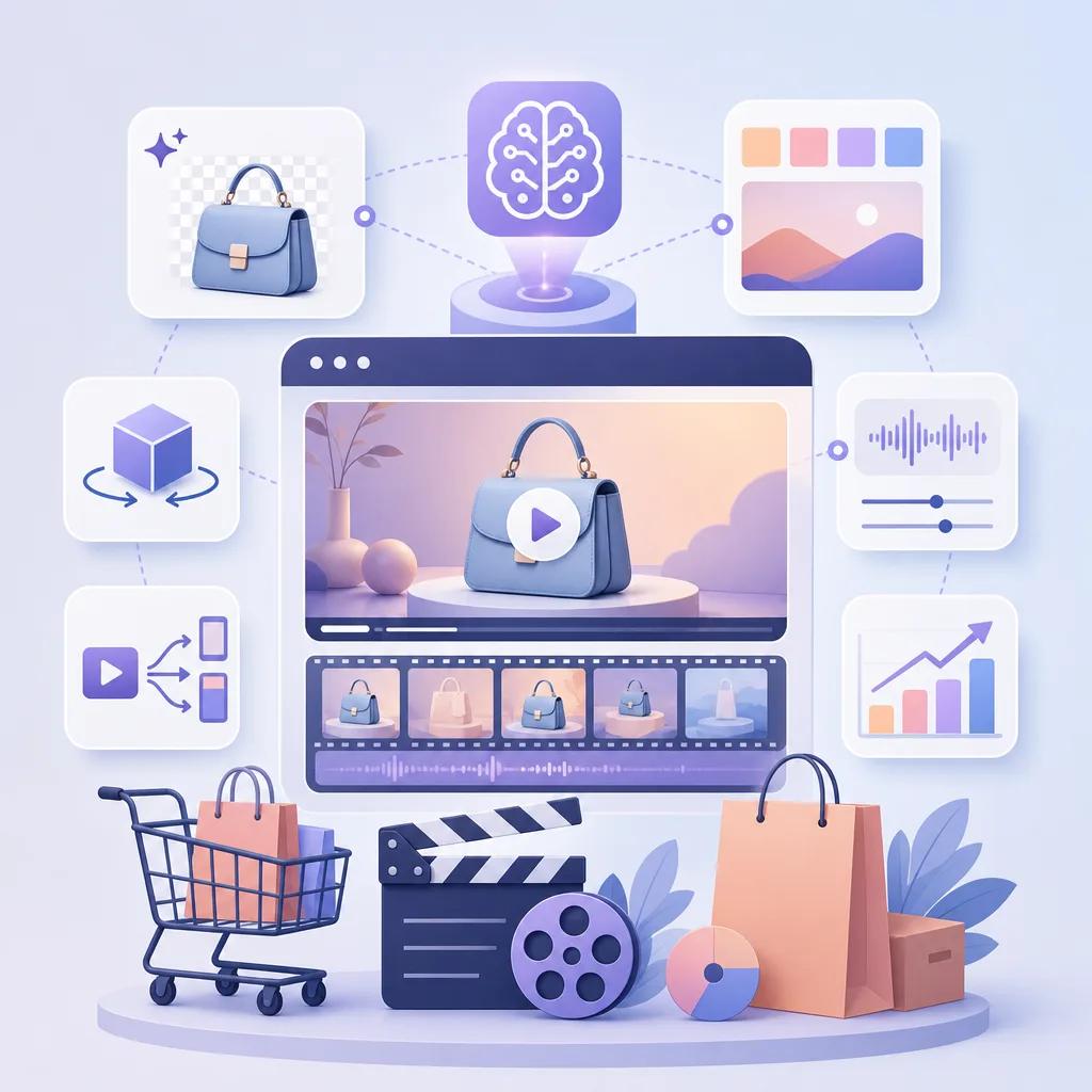 Illustration related to best ai tools for ecommerce video ads