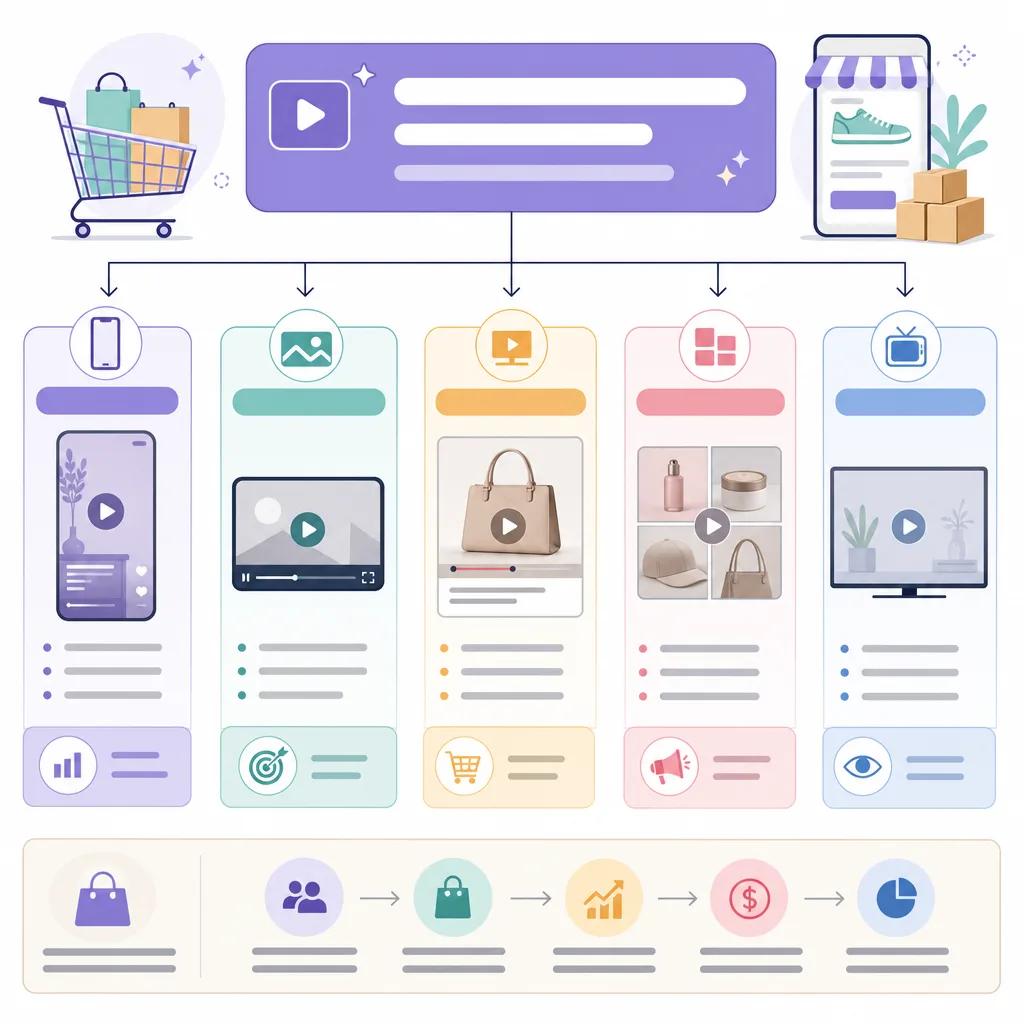 Diagram explaining best ai video formats for ecommerce advertising