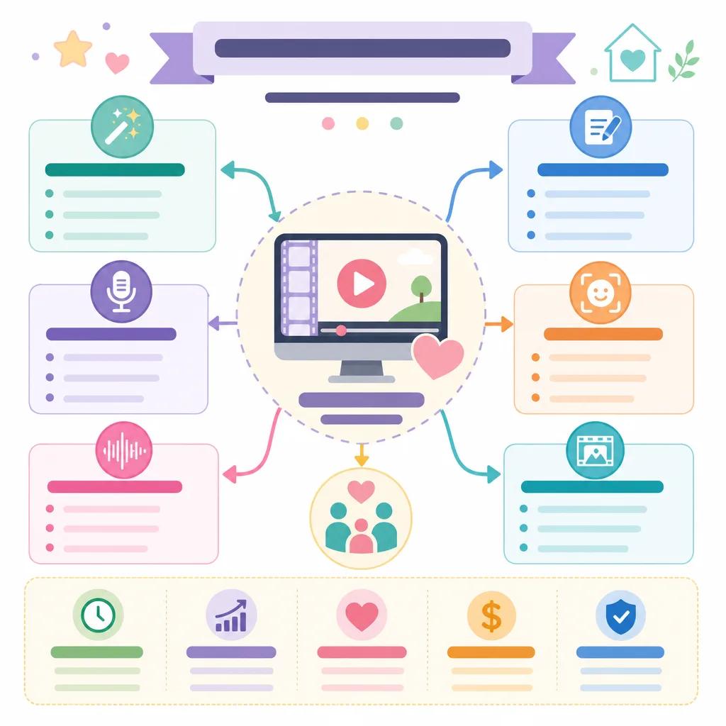 Diagram explaining best ai video tools for parenting content