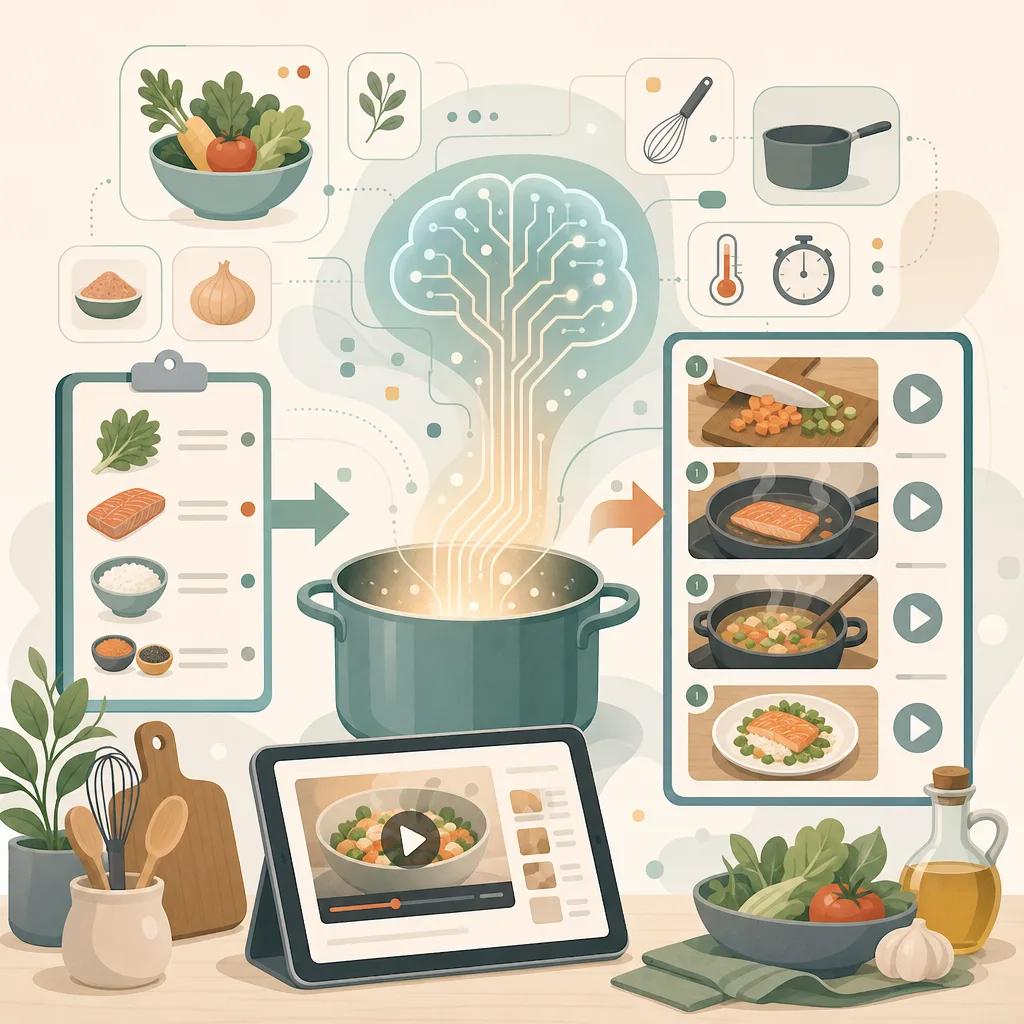 Illustration related to how to create ai-driven cooking tutorials