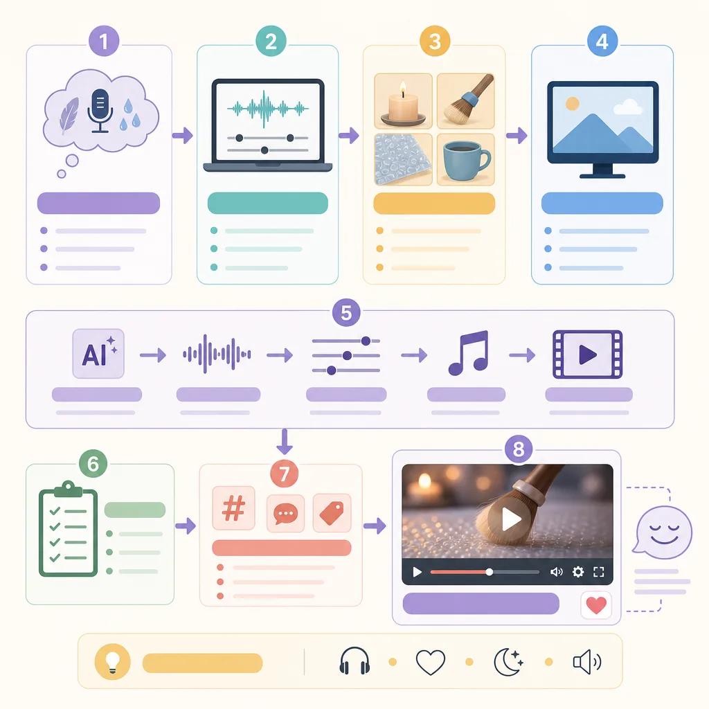 Diagram explaining creating asmr videos using ai