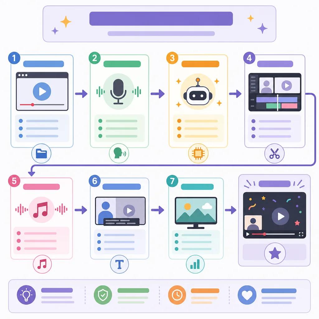 Diagram explaining creating reaction videos with ai tools