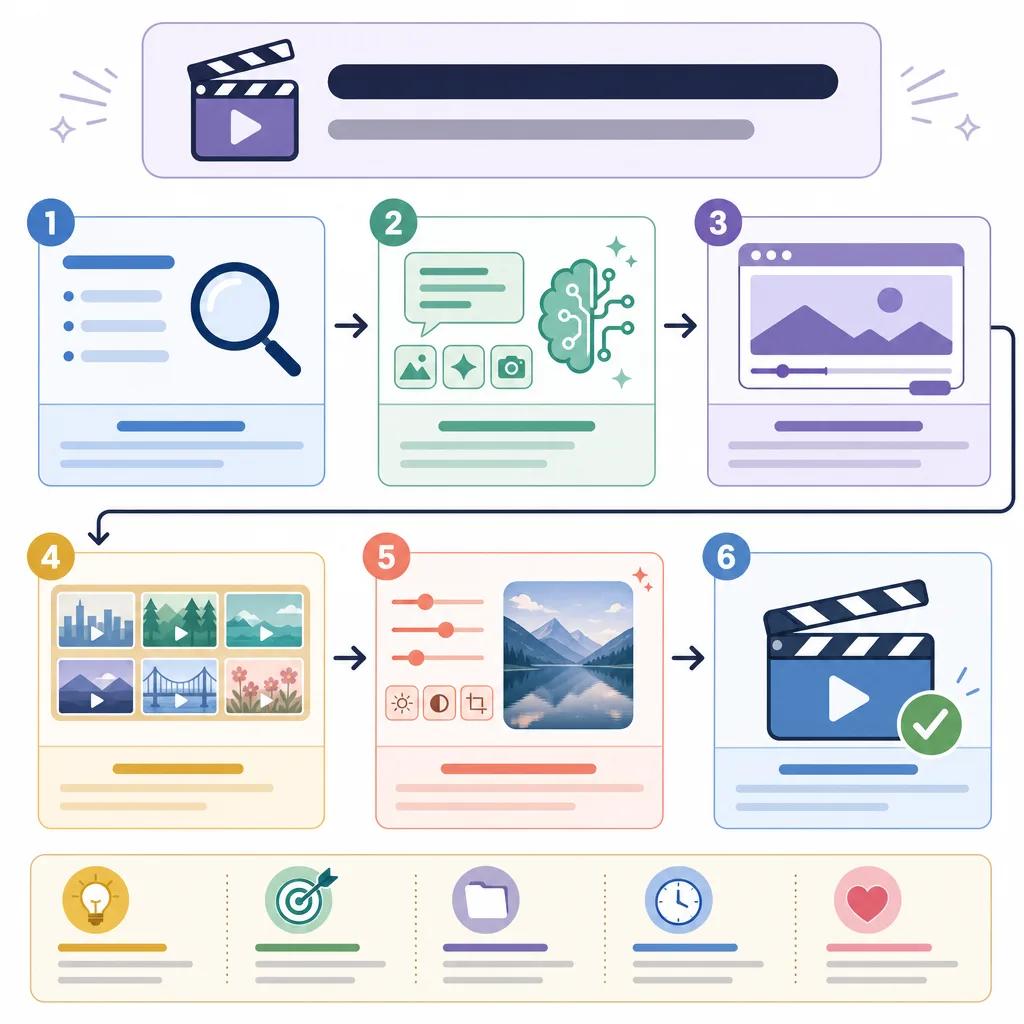Diagram explaining how to create b-roll with ai video