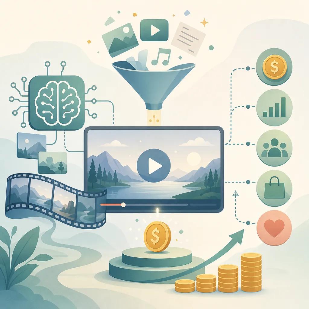 Illustration related to how to monetize ai-generated vlogs