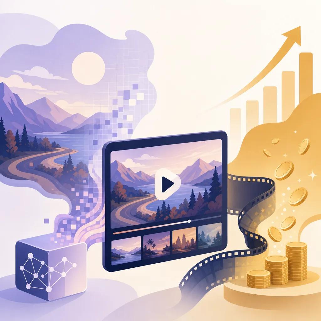 Illustration related to monetizing ai-generated vlogs