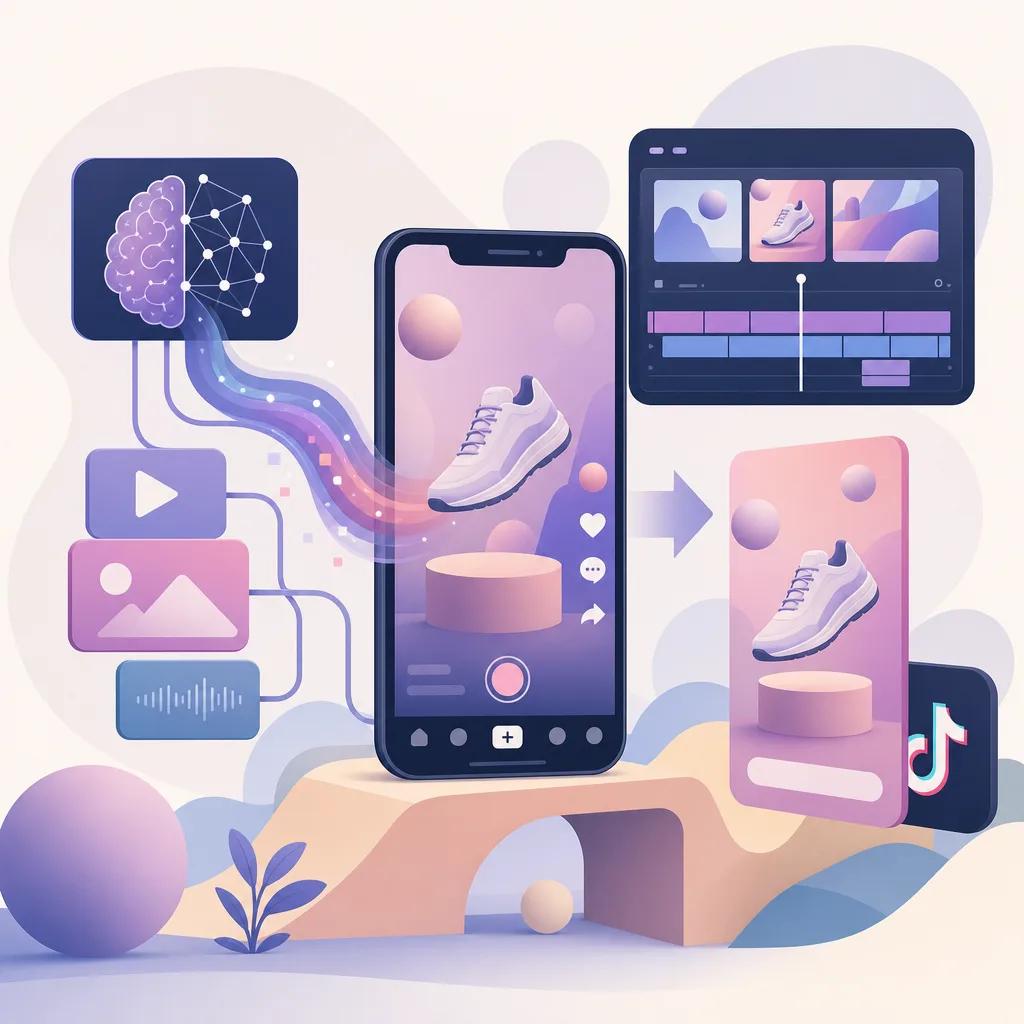 Illustration related to creating tiktok ads with ai video tools