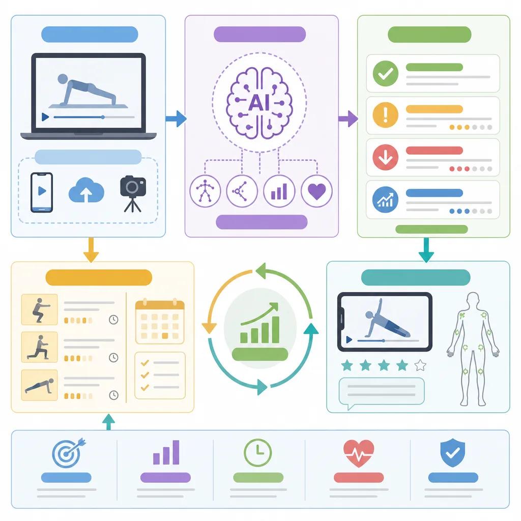 Diagram explaining using ai video for fitness coaching
